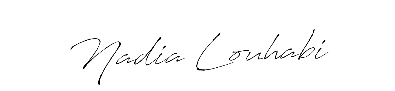Nadia Louhabi stylish signature style. Best Handwritten Sign (Antro_Vectra) for my name. Handwritten Signature Collection Ideas for my name Nadia Louhabi. Nadia Louhabi signature style 6 images and pictures png
