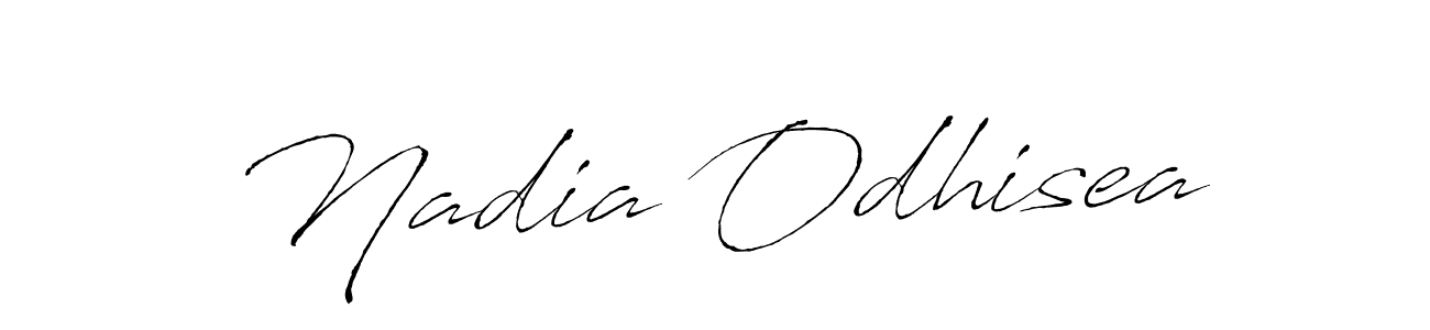 How to make Nadia Odhisea name signature. Use Antro_Vectra style for creating short signs online. This is the latest handwritten sign. Nadia Odhisea signature style 6 images and pictures png