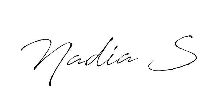 How to make Nadia S signature? Antro_Vectra is a professional autograph style. Create handwritten signature for Nadia S name. Nadia S signature style 6 images and pictures png
