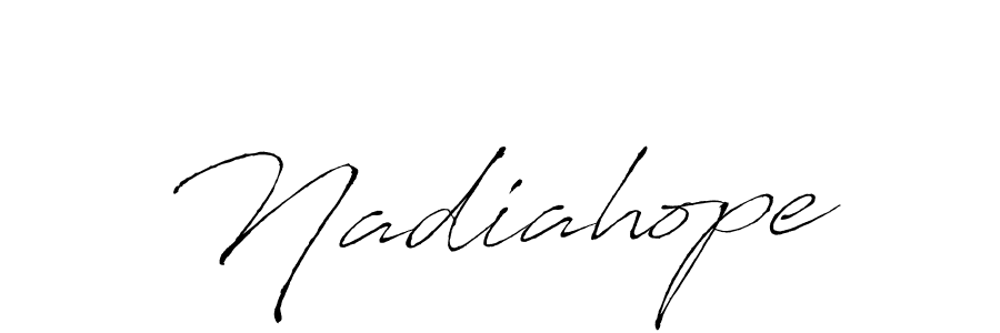 Use a signature maker to create a handwritten signature online. With this signature software, you can design (Antro_Vectra) your own signature for name Nadiahope. Nadiahope signature style 6 images and pictures png