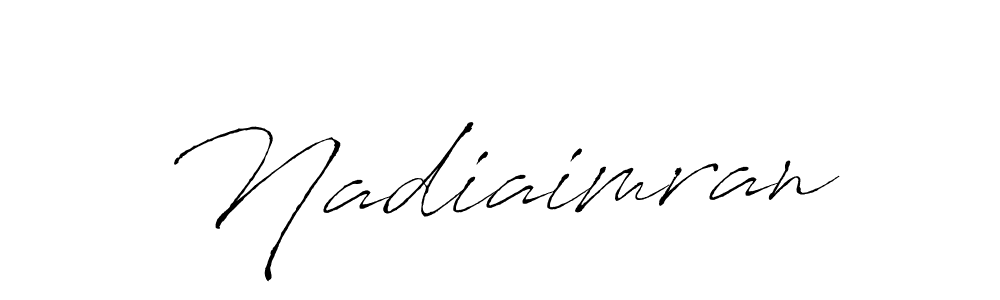 How to make Nadiaimran name signature. Use Antro_Vectra style for creating short signs online. This is the latest handwritten sign. Nadiaimran signature style 6 images and pictures png