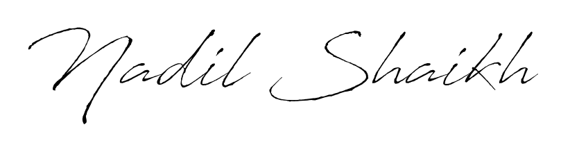 Build your personal autograph collection for name Nadil Shaikh with Antro_Vectra design. Browse, select, and save your favorites. Nadil Shaikh signature style 6 images and pictures png