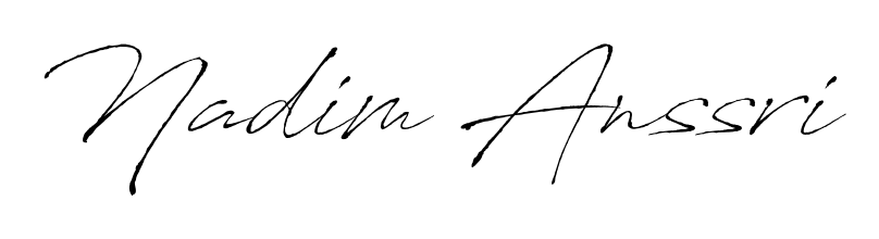 Give your name Nadim Anssri an exquisite flair with the Antro_Vectra script font. Ideal for contracts, resumes, and formal letterheads. Nadim Anssri signature style 6 images and pictures png