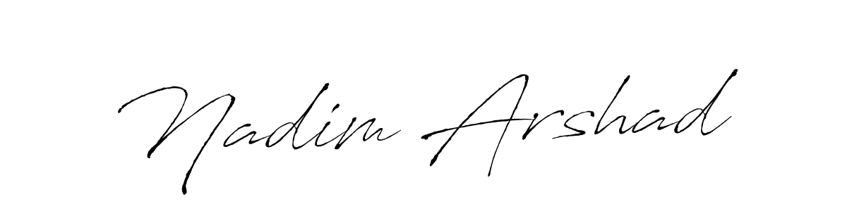 The best way (Antro_Vectra) to make a short signature is to pick only two or three words in your name. The name Nadim Arshad include a total of six letters. For converting this name. Nadim Arshad signature style 6 images and pictures png