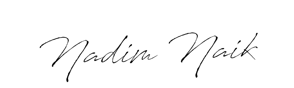 Make a beautiful signature design for name Nadim Naik. With this signature (Antro_Vectra) style, you can create a handwritten signature for free. Nadim Naik signature style 6 images and pictures png