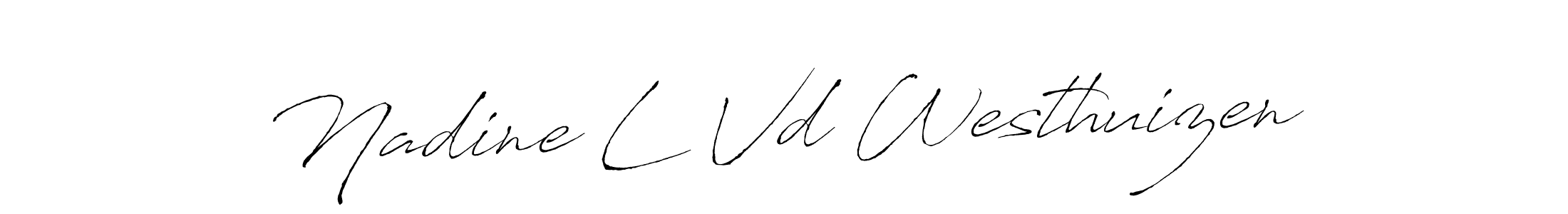 This is the best signature style for the Nadine L Vd Westhuizen name. Also you like these signature font (Antro_Vectra). Mix name signature. Nadine L Vd Westhuizen signature style 6 images and pictures png