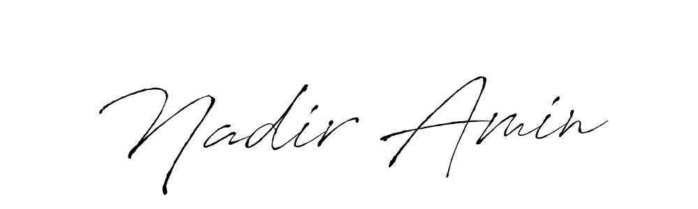 Make a beautiful signature design for name Nadir Amin. With this signature (Antro_Vectra) style, you can create a handwritten signature for free. Nadir Amin signature style 6 images and pictures png