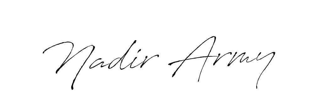 Similarly Antro_Vectra is the best handwritten signature design. Signature creator online .You can use it as an online autograph creator for name Nadir Army. Nadir Army signature style 6 images and pictures png
