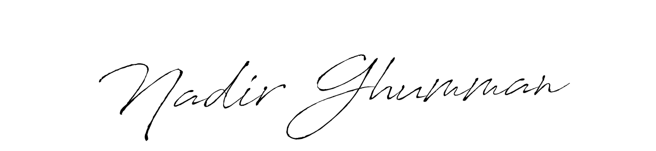 Make a beautiful signature design for name Nadir Ghumman. With this signature (Antro_Vectra) style, you can create a handwritten signature for free. Nadir Ghumman signature style 6 images and pictures png