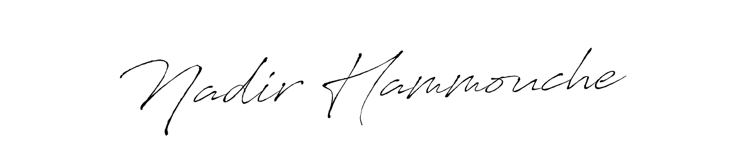 Also You can easily find your signature by using the search form. We will create Nadir Hammouche name handwritten signature images for you free of cost using Antro_Vectra sign style. Nadir Hammouche signature style 6 images and pictures png