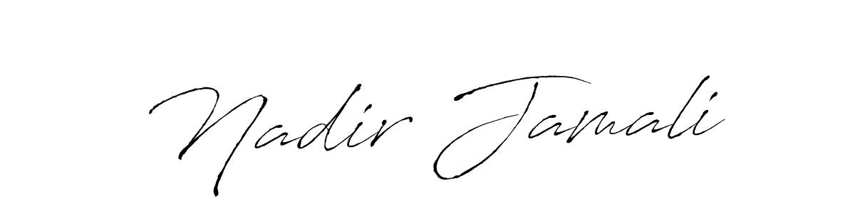 How to make Nadir Jamali name signature. Use Antro_Vectra style for creating short signs online. This is the latest handwritten sign. Nadir Jamali signature style 6 images and pictures png
