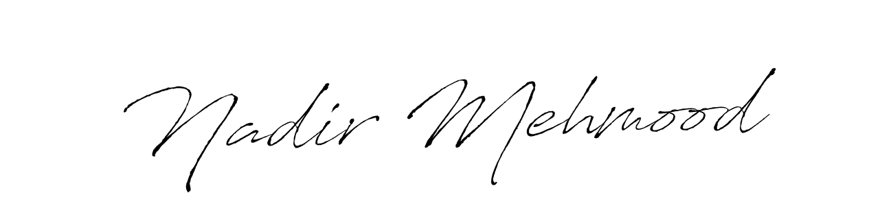 Design your own signature with our free online signature maker. With this signature software, you can create a handwritten (Antro_Vectra) signature for name Nadir Mehmood. Nadir Mehmood signature style 6 images and pictures png