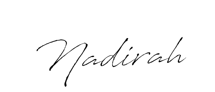 if you are searching for the best signature style for your name Nadirah. so please give up your signature search. here we have designed multiple signature styles  using Antro_Vectra. Nadirah signature style 6 images and pictures png