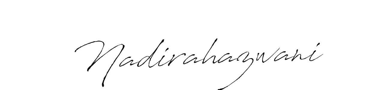 Create a beautiful signature design for name Nadirahazwani. With this signature (Antro_Vectra) fonts, you can make a handwritten signature for free. Nadirahazwani signature style 6 images and pictures png