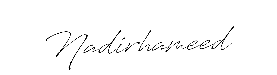 Design your own signature with our free online signature maker. With this signature software, you can create a handwritten (Antro_Vectra) signature for name Nadirhameed. Nadirhameed signature style 6 images and pictures png