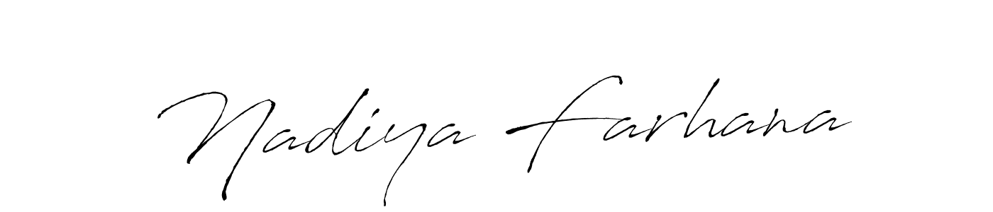 Use a signature maker to create a handwritten signature online. With this signature software, you can design (Antro_Vectra) your own signature for name Nadiya Farhana. Nadiya Farhana signature style 6 images and pictures png