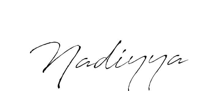 Use a signature maker to create a handwritten signature online. With this signature software, you can design (Antro_Vectra) your own signature for name Nadiyya. Nadiyya signature style 6 images and pictures png