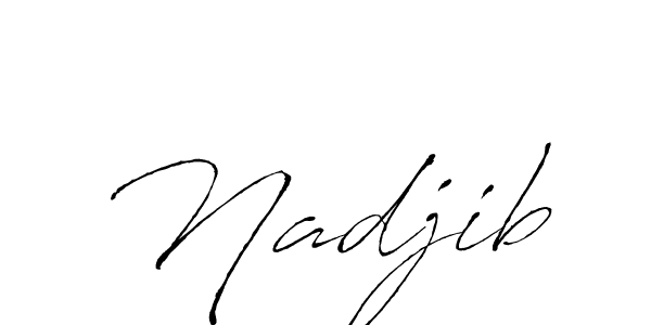 Use a signature maker to create a handwritten signature online. With this signature software, you can design (Antro_Vectra) your own signature for name Nadjib. Nadjib signature style 6 images and pictures png