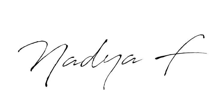 Also You can easily find your signature by using the search form. We will create Nadya F name handwritten signature images for you free of cost using Antro_Vectra sign style. Nadya F signature style 6 images and pictures png