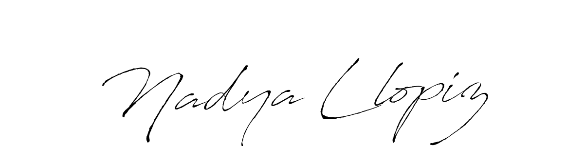 if you are searching for the best signature style for your name Nadya Llopiz. so please give up your signature search. here we have designed multiple signature styles  using Antro_Vectra. Nadya Llopiz signature style 6 images and pictures png