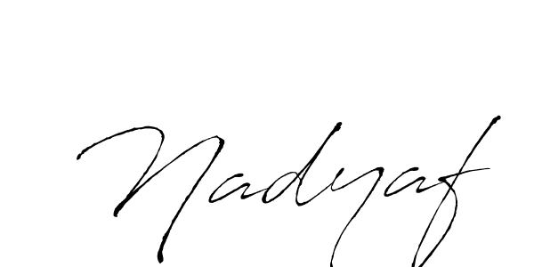Similarly Antro_Vectra is the best handwritten signature design. Signature creator online .You can use it as an online autograph creator for name Nadyaf. Nadyaf signature style 6 images and pictures png