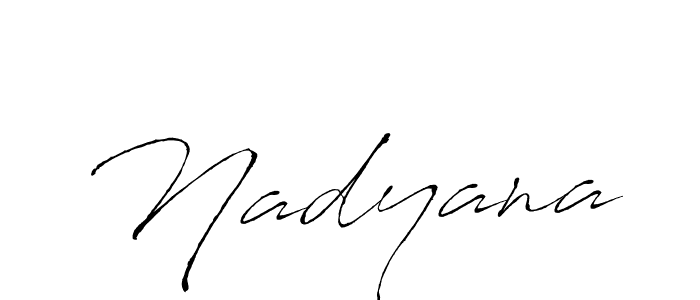 Use a signature maker to create a handwritten signature online. With this signature software, you can design (Antro_Vectra) your own signature for name Nadyana. Nadyana signature style 6 images and pictures png