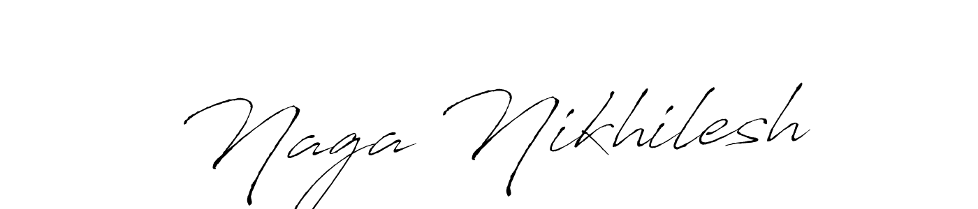How to make Naga Nikhilesh name signature. Use Antro_Vectra style for creating short signs online. This is the latest handwritten sign. Naga Nikhilesh signature style 6 images and pictures png