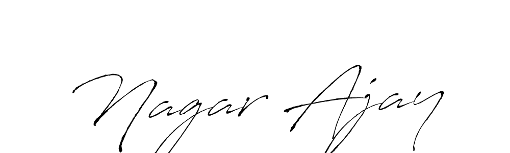 Similarly Antro_Vectra is the best handwritten signature design. Signature creator online .You can use it as an online autograph creator for name Nagar Ajay. Nagar Ajay signature style 6 images and pictures png