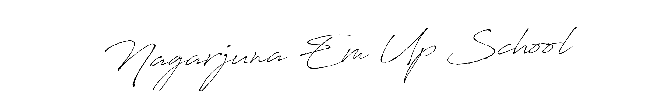 How to make Nagarjuna Em Up School name signature. Use Antro_Vectra style for creating short signs online. This is the latest handwritten sign. Nagarjuna Em Up School signature style 6 images and pictures png