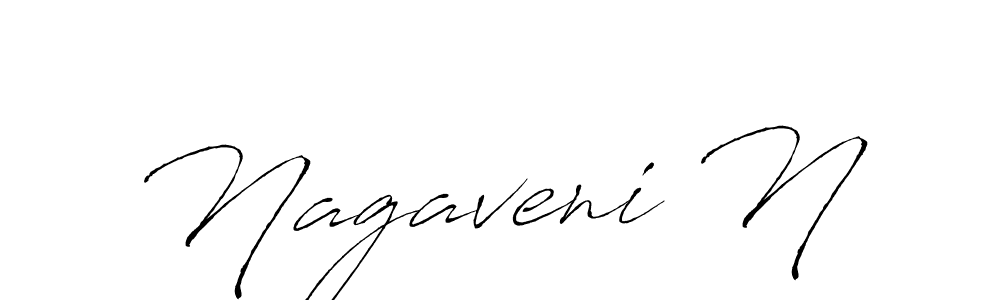 How to make Nagaveni N name signature. Use Antro_Vectra style for creating short signs online. This is the latest handwritten sign. Nagaveni N signature style 6 images and pictures png