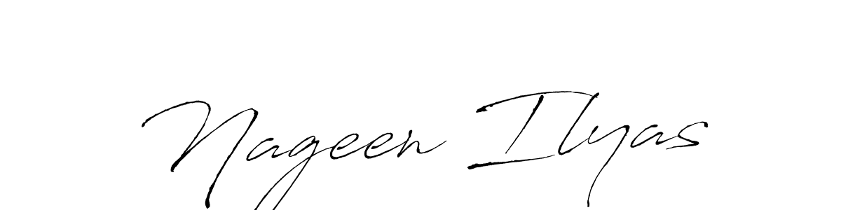 How to make Nageen Ilyas signature? Antro_Vectra is a professional autograph style. Create handwritten signature for Nageen Ilyas name. Nageen Ilyas signature style 6 images and pictures png