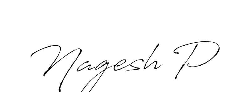 Nagesh P stylish signature style. Best Handwritten Sign (Antro_Vectra) for my name. Handwritten Signature Collection Ideas for my name Nagesh P. Nagesh P signature style 6 images and pictures png