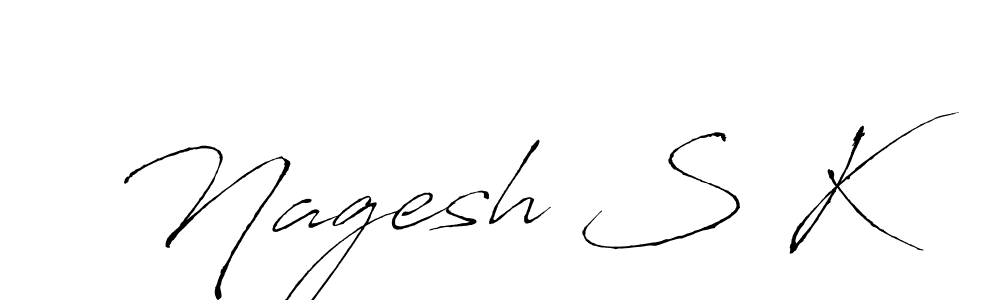 Create a beautiful signature design for name Nagesh S K. With this signature (Antro_Vectra) fonts, you can make a handwritten signature for free. Nagesh S K signature style 6 images and pictures png