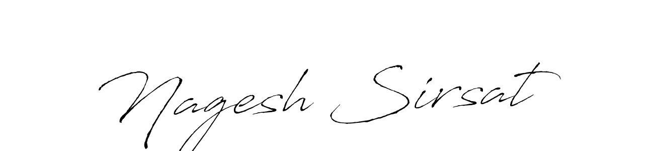 The best way (Antro_Vectra) to make a short signature is to pick only two or three words in your name. The name Nagesh Sirsat include a total of six letters. For converting this name. Nagesh Sirsat signature style 6 images and pictures png