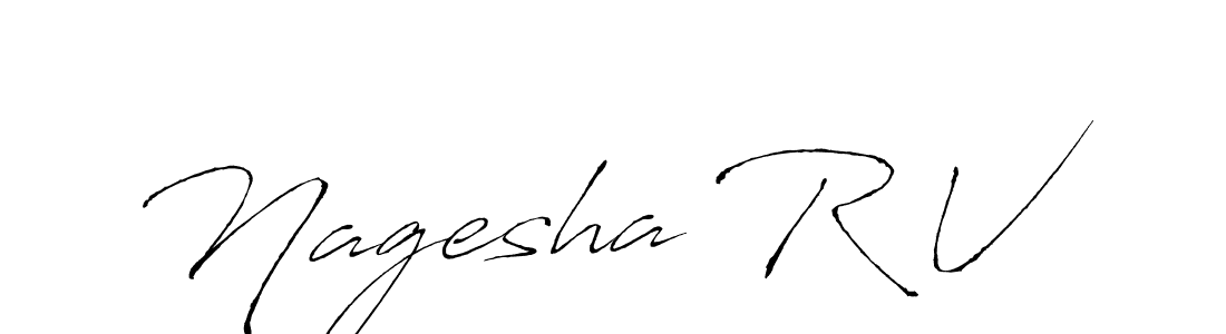 How to make Nagesha R V name signature. Use Antro_Vectra style for creating short signs online. This is the latest handwritten sign. Nagesha R V signature style 6 images and pictures png