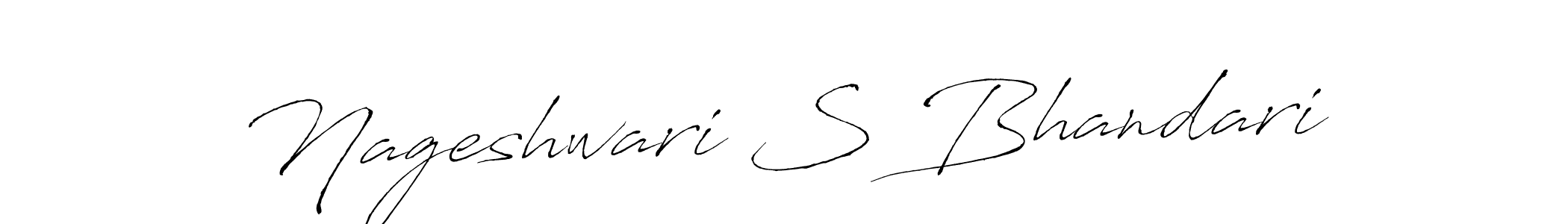 How to make Nageshwari S Bhandari signature? Antro_Vectra is a professional autograph style. Create handwritten signature for Nageshwari S Bhandari name. Nageshwari S Bhandari signature style 6 images and pictures png