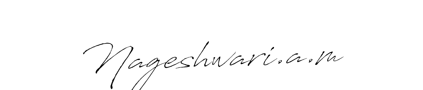 Also You can easily find your signature by using the search form. We will create Nageshwari.a.m name handwritten signature images for you free of cost using Antro_Vectra sign style. Nageshwari.a.m signature style 6 images and pictures png