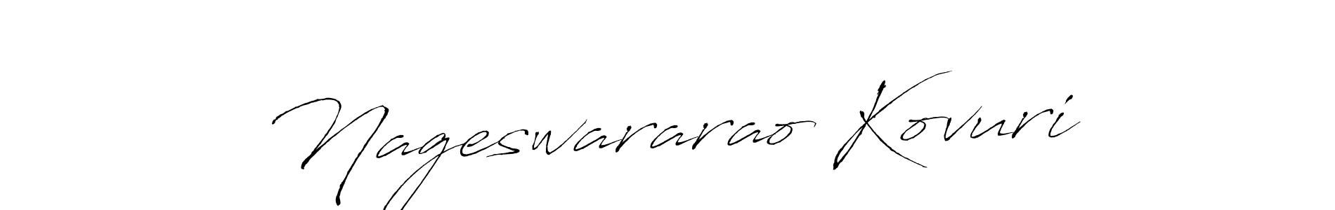 How to make Nageswararao Kovuri name signature. Use Antro_Vectra style for creating short signs online. This is the latest handwritten sign. Nageswararao Kovuri signature style 6 images and pictures png