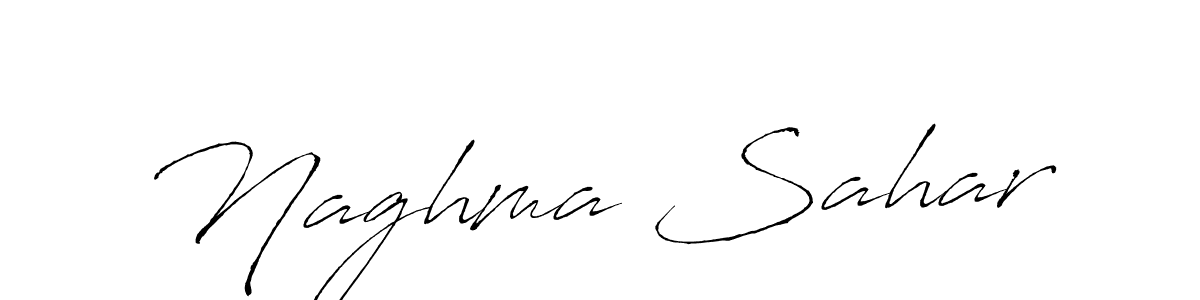 The best way (Antro_Vectra) to make a short signature is to pick only two or three words in your name. The name Naghma Sahar include a total of six letters. For converting this name. Naghma Sahar signature style 6 images and pictures png