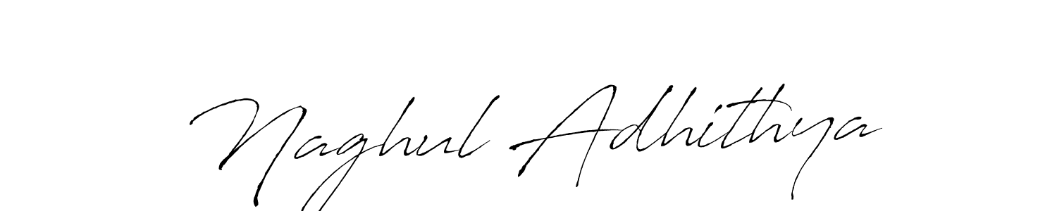 How to make Naghul Adhithya name signature. Use Antro_Vectra style for creating short signs online. This is the latest handwritten sign. Naghul Adhithya signature style 6 images and pictures png