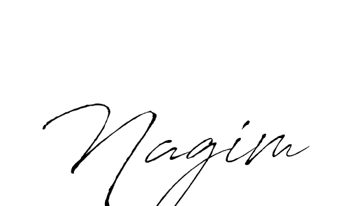 Use a signature maker to create a handwritten signature online. With this signature software, you can design (Antro_Vectra) your own signature for name Nagim. Nagim signature style 6 images and pictures png