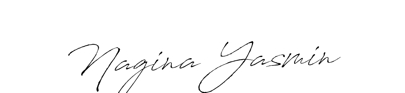 Make a beautiful signature design for name Nagina Yasmin. With this signature (Antro_Vectra) style, you can create a handwritten signature for free. Nagina Yasmin signature style 6 images and pictures png