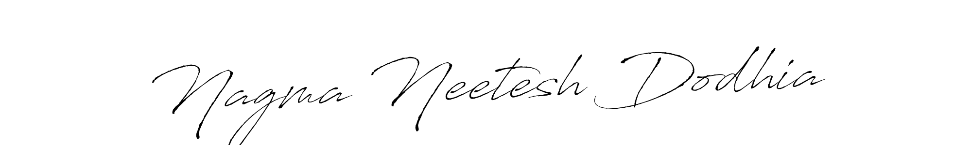 How to make Nagma Neetesh Dodhia name signature. Use Antro_Vectra style for creating short signs online. This is the latest handwritten sign. Nagma Neetesh Dodhia signature style 6 images and pictures png