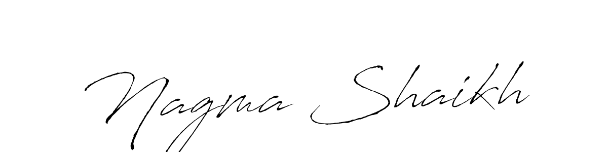 You should practise on your own different ways (Antro_Vectra) to write your name (Nagma Shaikh) in signature. don't let someone else do it for you. Nagma Shaikh signature style 6 images and pictures png