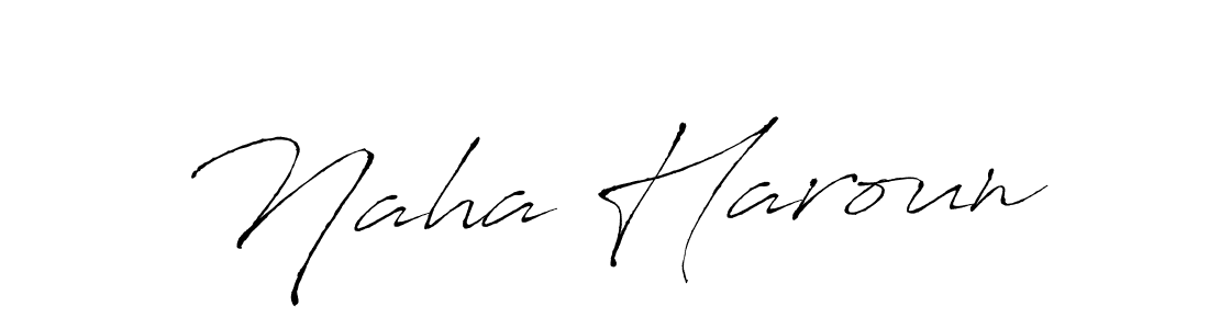 How to make Naha Haroun signature? Antro_Vectra is a professional autograph style. Create handwritten signature for Naha Haroun name. Naha Haroun signature style 6 images and pictures png