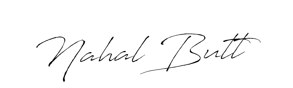 Make a beautiful signature design for name Nahal Butt. With this signature (Antro_Vectra) style, you can create a handwritten signature for free. Nahal Butt signature style 6 images and pictures png