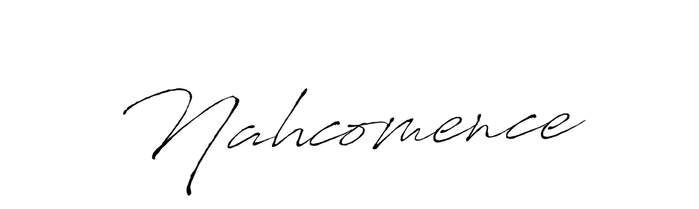 How to make Nahcomence name signature. Use Antro_Vectra style for creating short signs online. This is the latest handwritten sign. Nahcomence signature style 6 images and pictures png