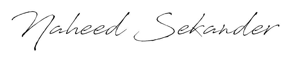 A stylish, flowing autograph style designed for name Naheed Sekander using Antro_Vectra typography. Perfect for digital creative projects. Naheed Sekander signature style 6 images and pictures png