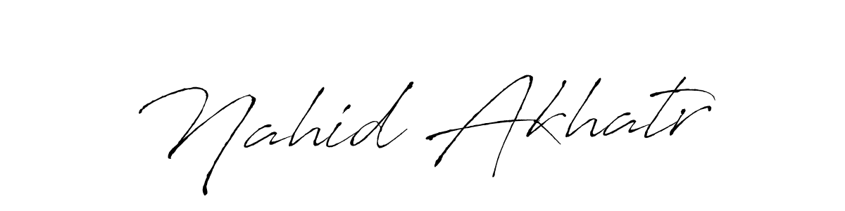 You should practise on your own different ways (Antro_Vectra) to write your name (Nahid Akhatr) in signature. don't let someone else do it for you. Nahid Akhatr signature style 6 images and pictures png