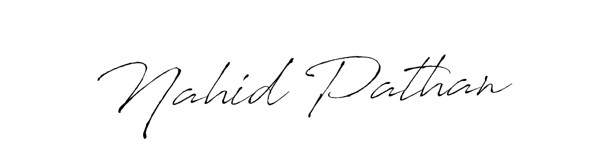 Make a beautiful signature design for name Nahid Pathan. With this signature (Antro_Vectra) style, you can create a handwritten signature for free. Nahid Pathan signature style 6 images and pictures png